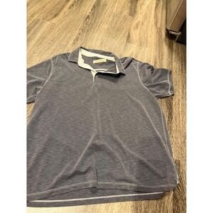 Tommy Bahama Mens XL Emfielder Polo Shirt Blue Modal Blend Short  Slub Knit